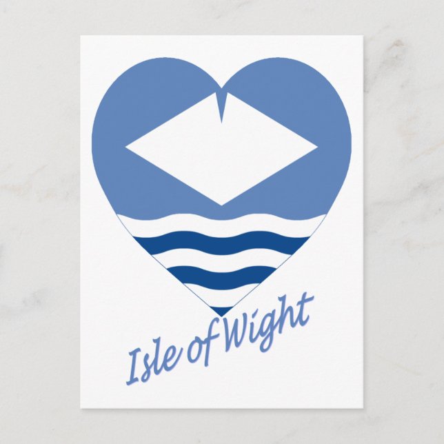 Carte Postale Isle of Wight Drapeau Coeur avec nom (Devant)