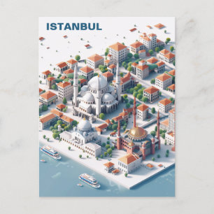 Carte postale Isométrique Istanbul Travel