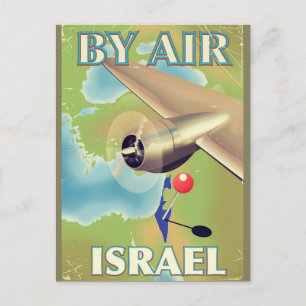 Carte Postale Israel Par air vintage affiche de voyage