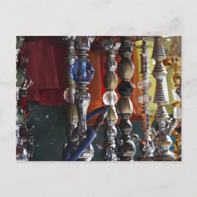 Carte Postale Israël, Tel Aviv, Jaffa, tuyaux d'eau de sheesha (Devant)