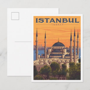 Carte Postale Istanbul Turquie Art Vintage Voyage