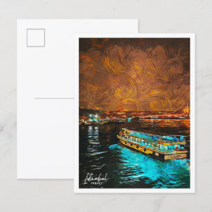 Carte Postale Istanbul Turquie belle ville de peinture pétrolièr