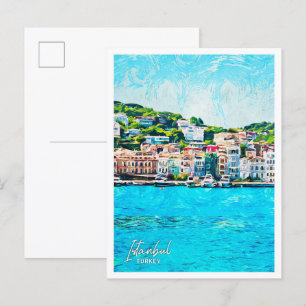 Carte Postale Istanbul Turquie magnifique Peinture Ville Paysage