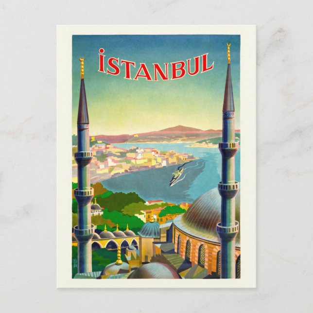 Carte Postale Istanbul Turquie Poster vintage 1939 (Devant)