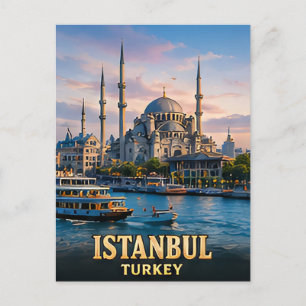 Carte Postale ✈️ Istanbul Turquie Souvenirs de voyage 🕌