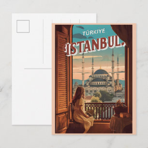 Carte Postale Istanbul turquie voyage souvenirs vintage cadeaux