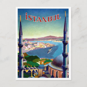 Carte Postale Istanbul, Turquie, vue panoramique sur la côte