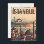 Carte Postale Istanbul vintage<br><div class="desc">Vous plongerez dans la beauté enchanteresse d'Istanbul avec cette carte postale de style vintage qui comprend un bateau traditionnel naviguant le long du Bosphore. La carte postale met en valeur l'horizon emblématique de la ville, y compris les monuments historiques et la connexion entre l'Europe et l'Asie, en faisant un lieu...</div>