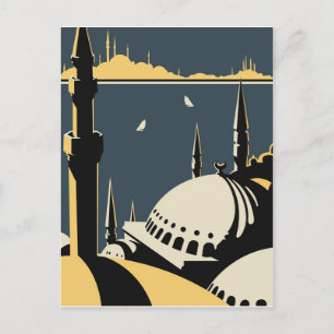 Carte Postale Istanbul, Vue sur le Bosphore et l'église Sainte-S