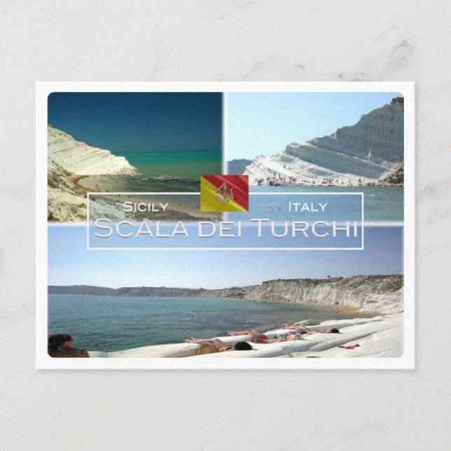 Carte Postale IT Italie - Sicile - Scala dei Turchi - (Devant)