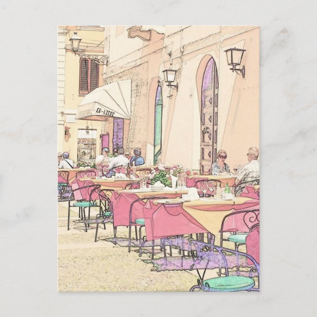 Carte Postale Italian Sidewalk Cafe (Devant)