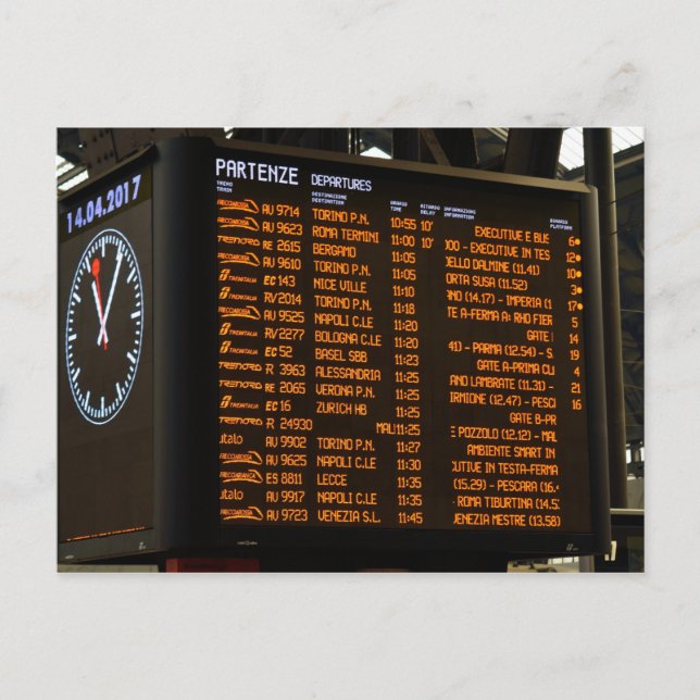 Carte Postale Italian Train Destinations - Milano Centrale (Devant)