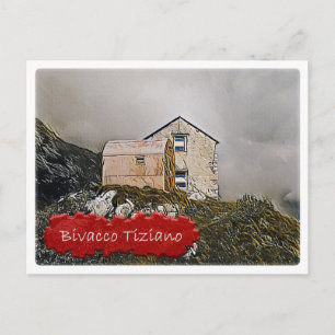 Carte Postale Italie cabane alpine Bivacco Tiziano Dolomiti -