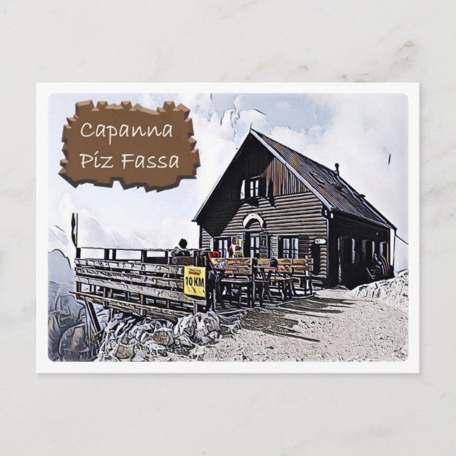Carte Postale Italie - cabane alpine Capanna Piz Fassa - Dolomit (Devant)