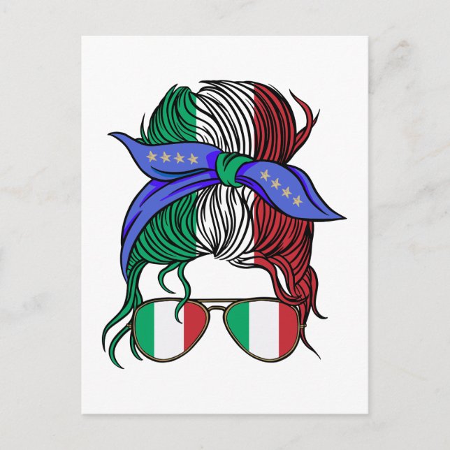 Carte Postale Italie chaotique pain avec drapeau italien (Devant)