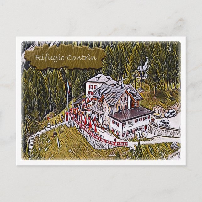 Carte Postale Italie - Contrin de hutte alpine - Dolomiti (Devant)