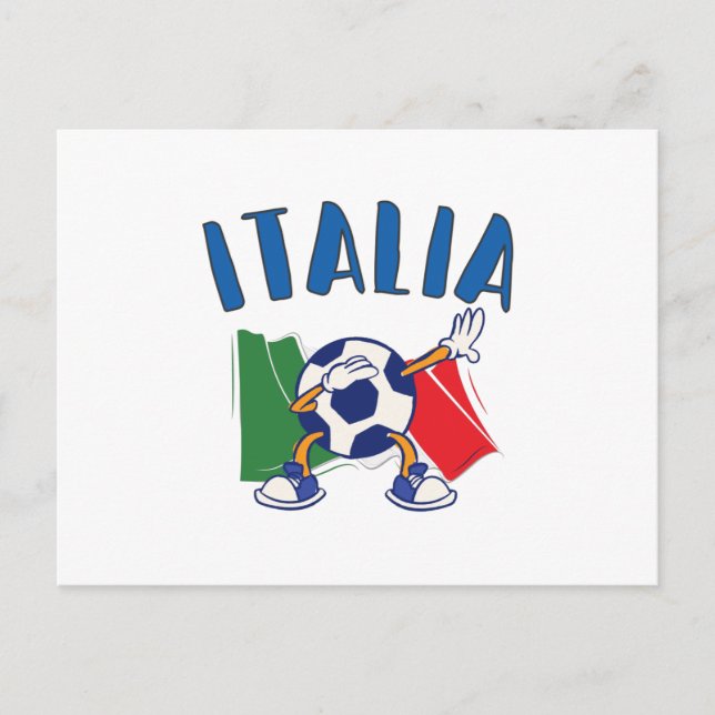 Carte postale Italie Dabbing Soccer Ball Flag (Devant)
