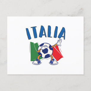 Carte postale Italie Dabbing Soccer Ball Flag