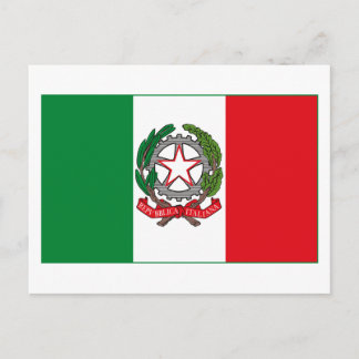 Carte Postale Italie Drapeau avec certificat d'authenticité (feu