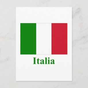 Carte Postale Italie Drapeau avec nom en italien