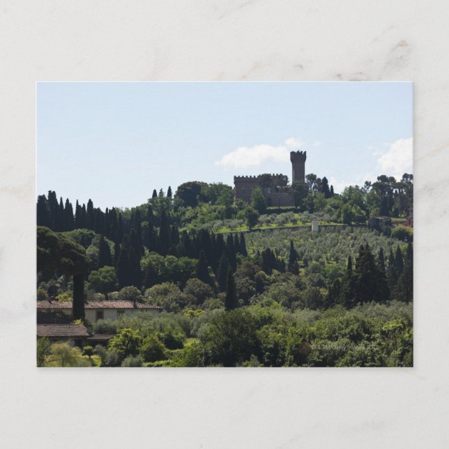 Carte Postale Italie, Florence, Château sur une colline (Devant)