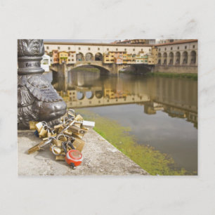 Carte Postale Italie, Florence, Love Locks et réflexions dans