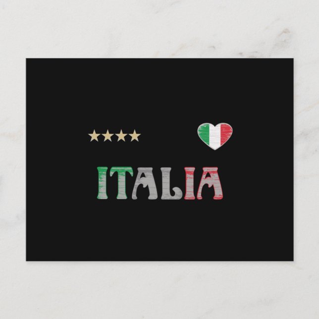 Carte Postale Italie Football Fan Shirt Drapeau (Devant)