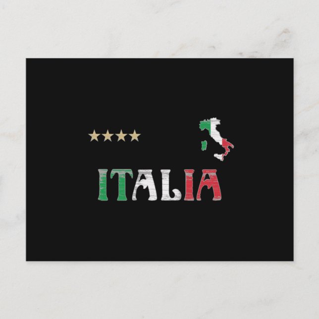 Carte Postale Italie Football Fan Shirt Drapeau (Devant)