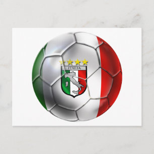 Carte Postale Italie Forza Azzurri Calcio Football drapeau