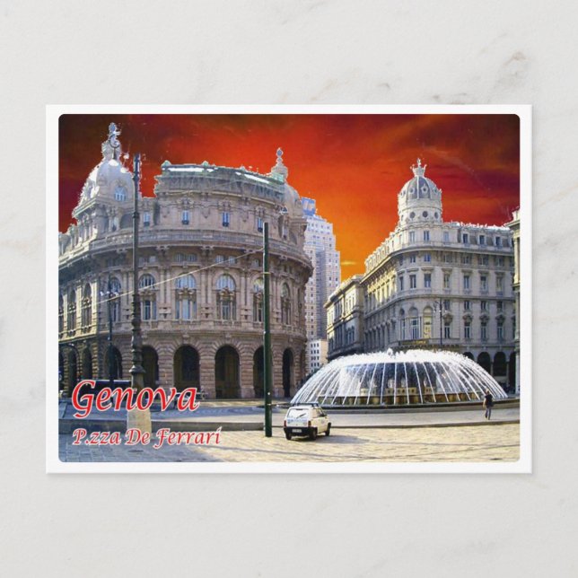 Carte Postale Italie - Ligurie - Gênes - Piazza Ferrari - (Devant)