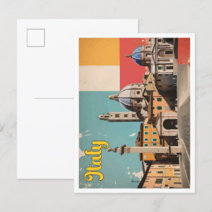 Carte Postale Italie Pop Art Voyage Illustration