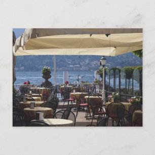 Carte Postale Italie, Province de Côme, Bellagio. Café Lakeside.