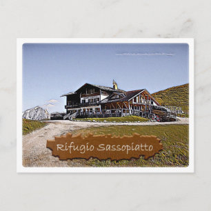 Carte Postale Italie - refuge alpin Sassopiatto - Dolomiti