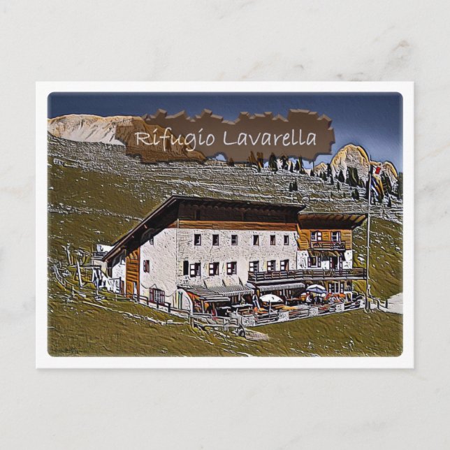 Carte Postale Italie - refuge Lavarella - Dolomiti - (Devant)