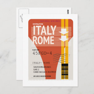 Carte Postale Italie Rome billet vacances