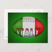Carte Postale Italie Rugby Ball (Devant / Derrière)