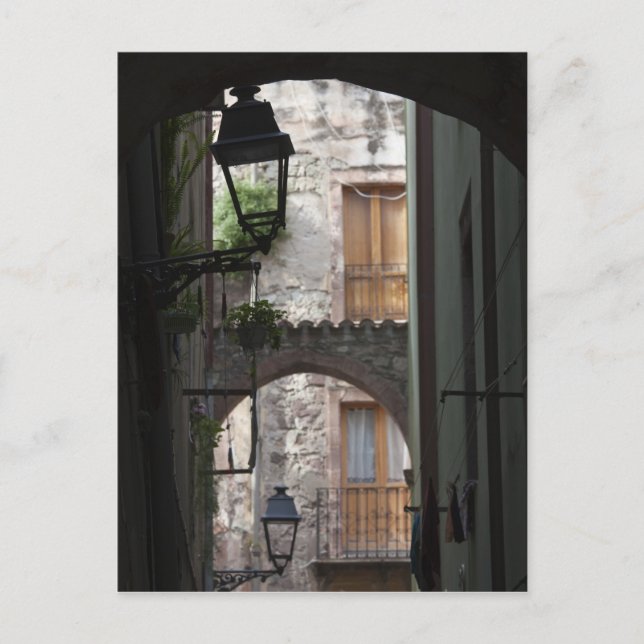 Carte Postale Italie, Sardaigne, Bosa. Détail de rue. (Devant)