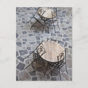 Carte Postale Italie, Sardaigne, Castelsardo. Tables de café.