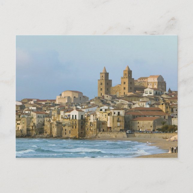 Carte Postale Italie, Sicile, Cefalu, Vue avec Duomo de 2 (Devant)