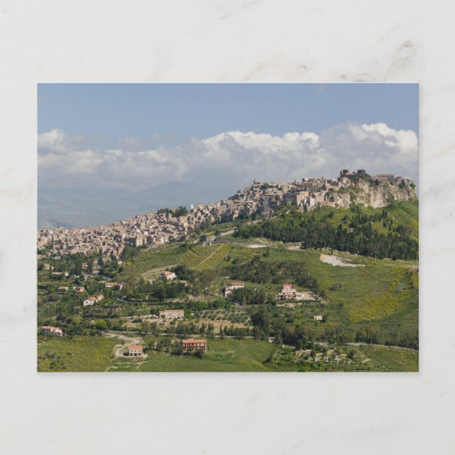 Carte Postale Italie, Sicile, Enna, Calascibetta, Vue du matin (Devant)