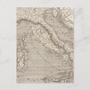 Carte Postale Italie, Suisse et provinces autrichiennes du Tyrol