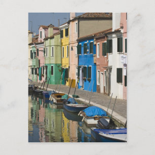Carte Postale Italie, Venise, Burano. Maisons multicolores le lo