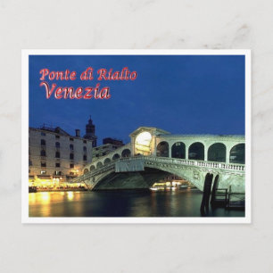 Carte Postale Italie - Venise - Pont Rialto De Nuit -