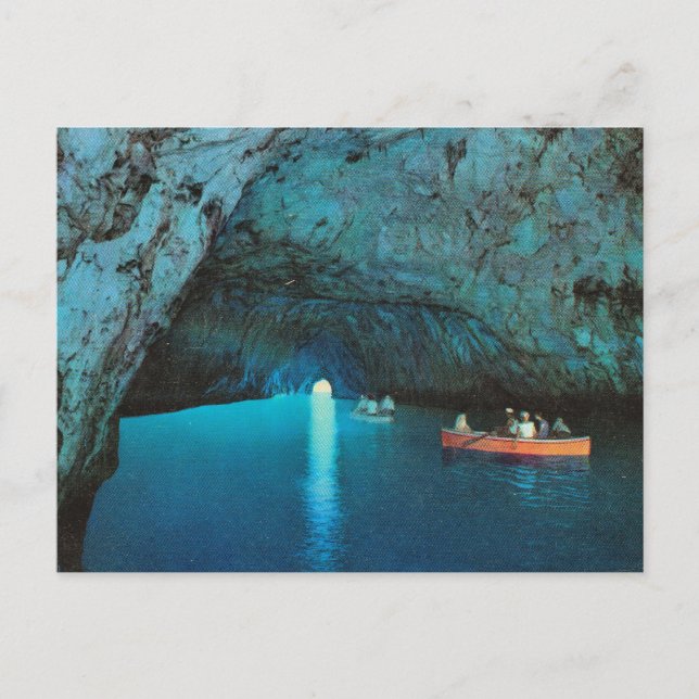 Carte Postale Italie vintage, Capri, Grotte bleue (Devant)