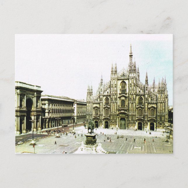 Carte Postale Italie vintage, Cathédrale de Milan (Devant)