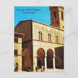 Carte Postale Italie vintage, Pienza, Sienne, Palazzo Communale