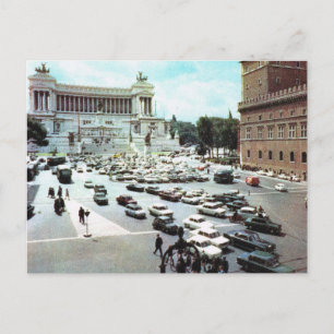 Carte Postale Italie vintage, Rome, Piazza Venezia