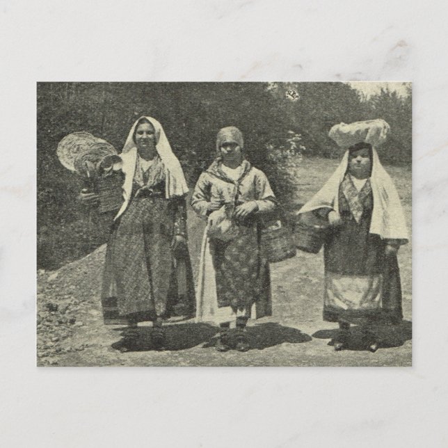 Carte Postale Italie vintage, Sicile, Costume traditionnel (Devant)