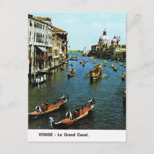 Carte Postale Italie vintage, Venise, Grand Canal, gondoles