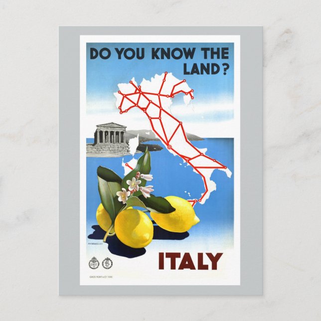 Carte Postale Italie Vintage voyage (Devant)